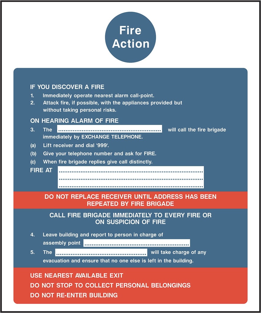 Fire Action Signs