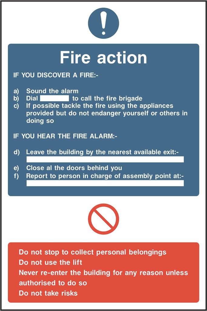 Fire Action Signs