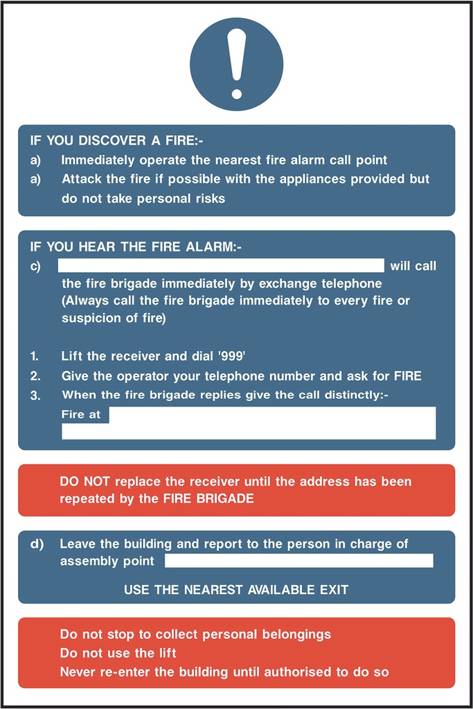 Fire Action Signs