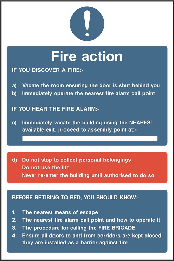 Fire Action Signs