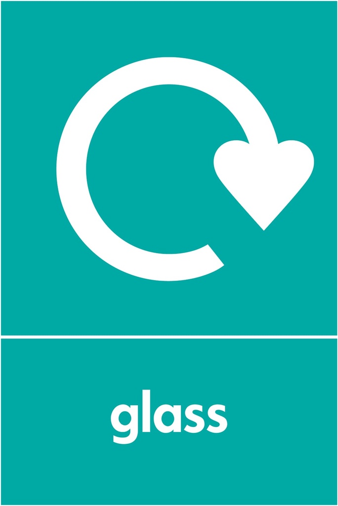 Glass Recycling Signs