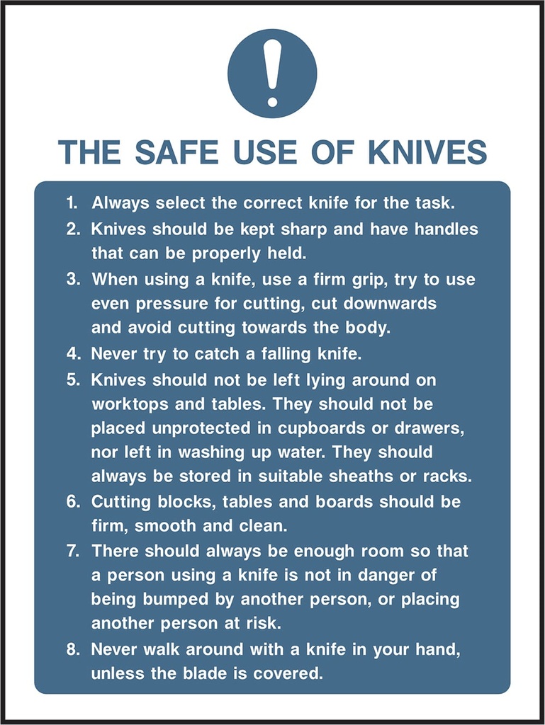 Food Preparation, Storage & Kitchen Safety Signs