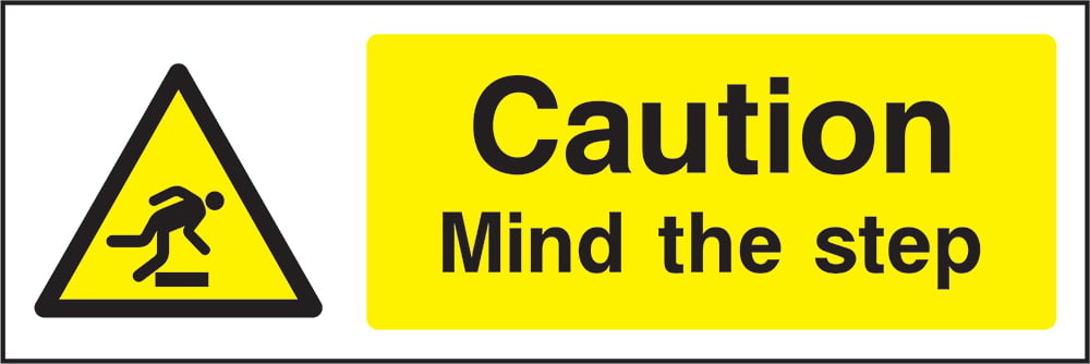 Signage: Caution Mind The Step (GENE1_0011)
