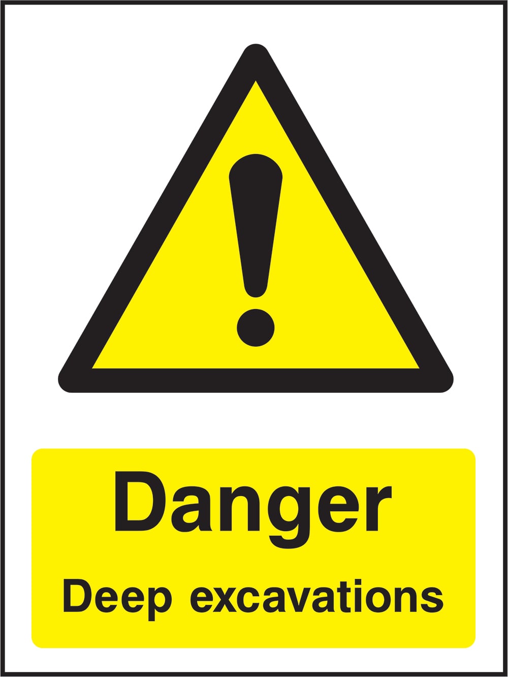 Signage: Danger Deep Excavations (GENE1_0051)