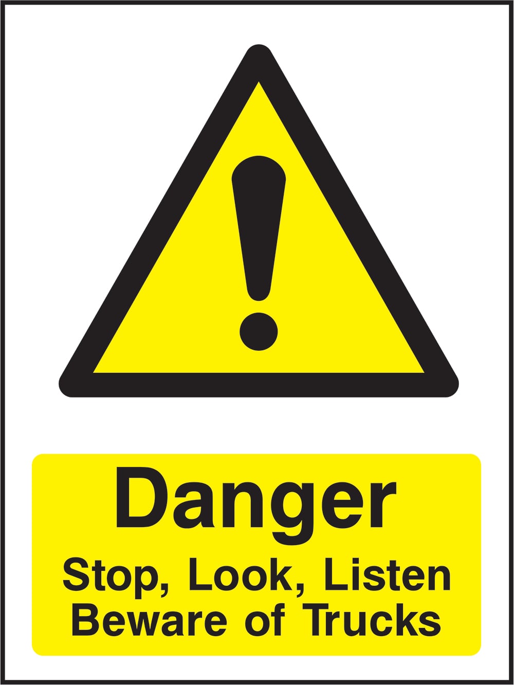 Signage: Danger Stop Look Listen (GENE1_0053)