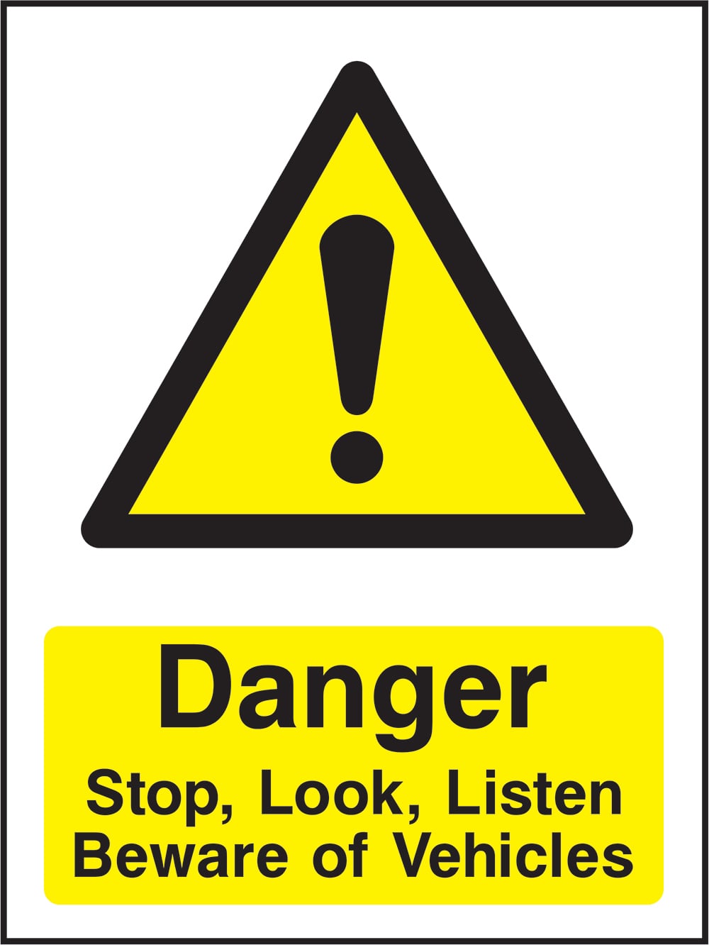 Signage: Danger Stop Look Listen (GENE1_0054)