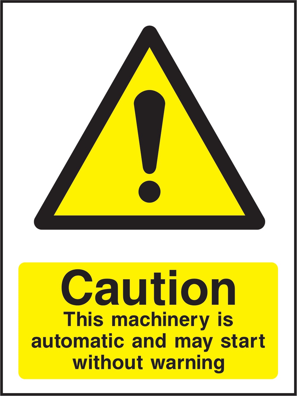 Signage: Caution Automatic Machinery (GENE1_0069)