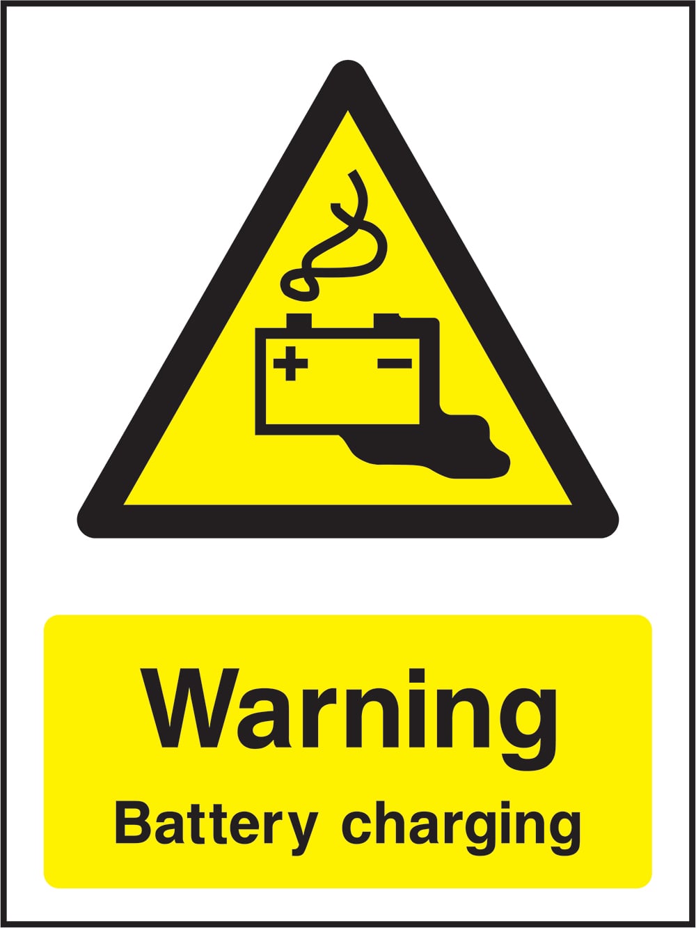 Signage: Warning Battery Charging (GENE1_0088)