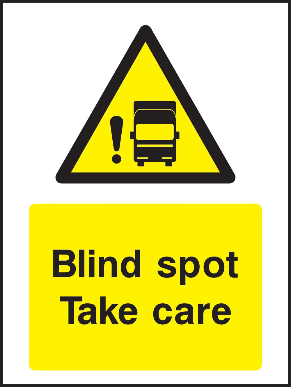 Signage: Blind Spot Take Care (GENE1_0094)