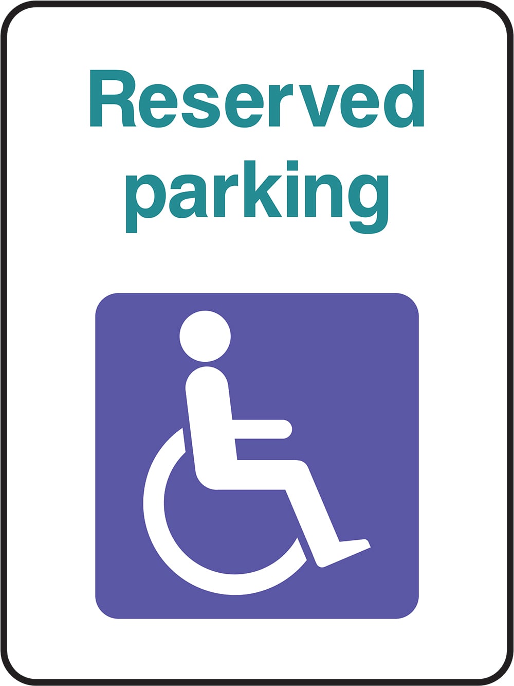 Signage: Reserved Parking Disabled (DDA0011)