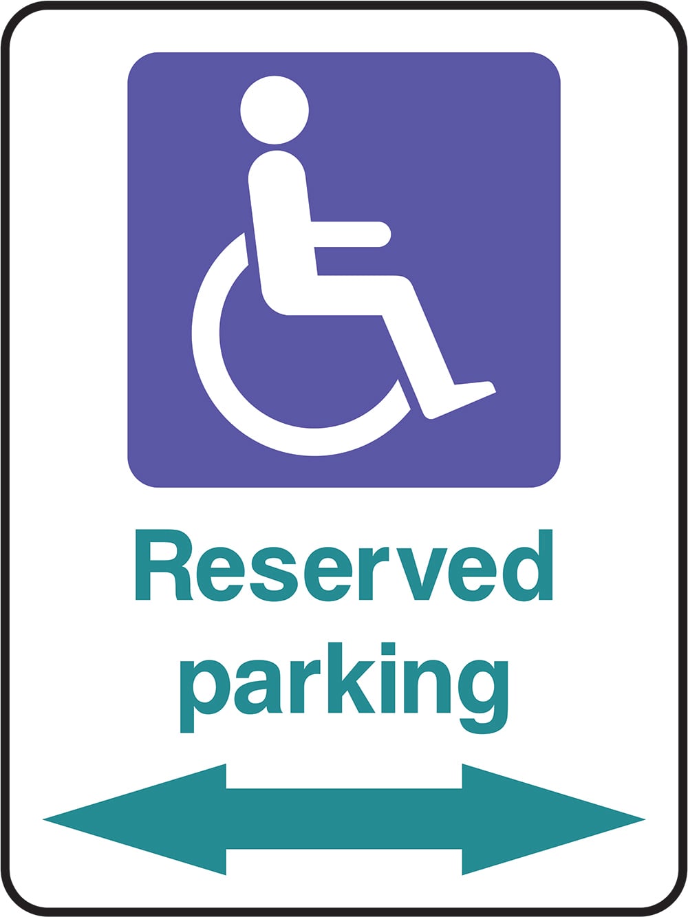 Signage: Reserved Parking Left Right (DDA0012)