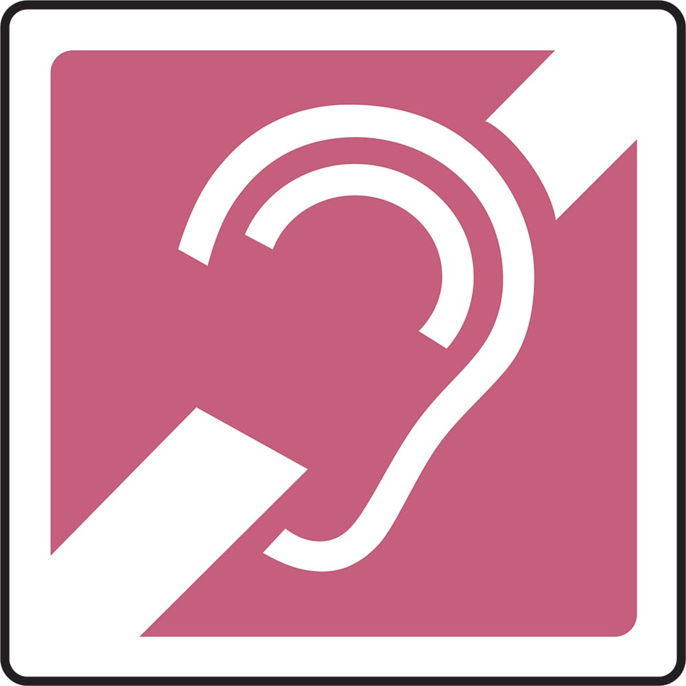 Signage: Hearing Loop Direction Up Right (DDA0019)