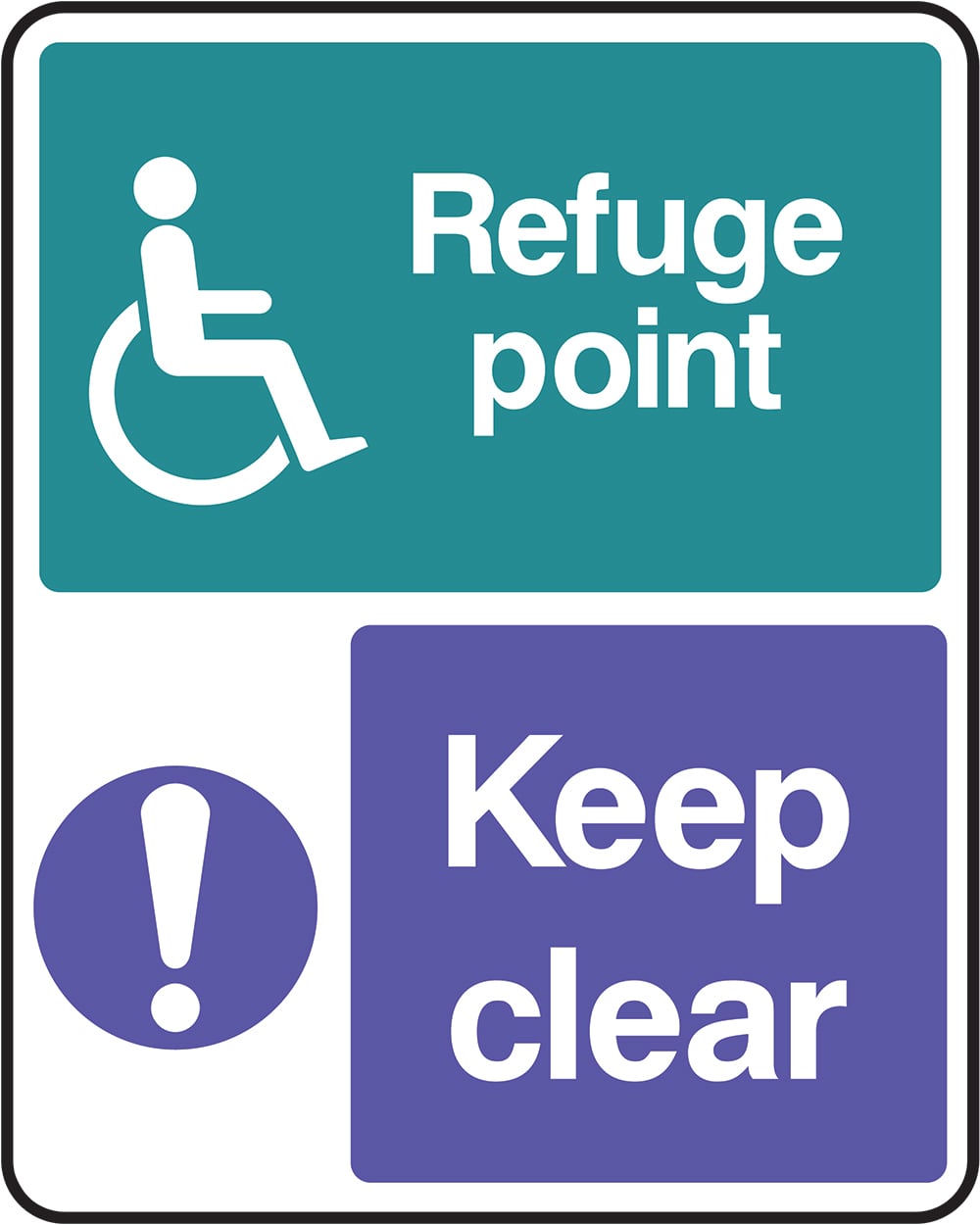 Signage: Refuge Point Keep Clear (DDA0023)