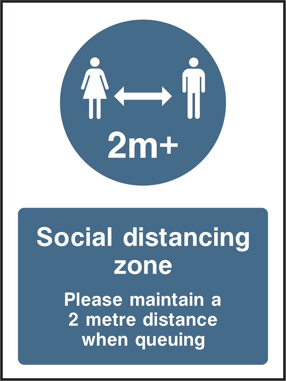 Signage: Social Distancing 2M+ (COVI0002)