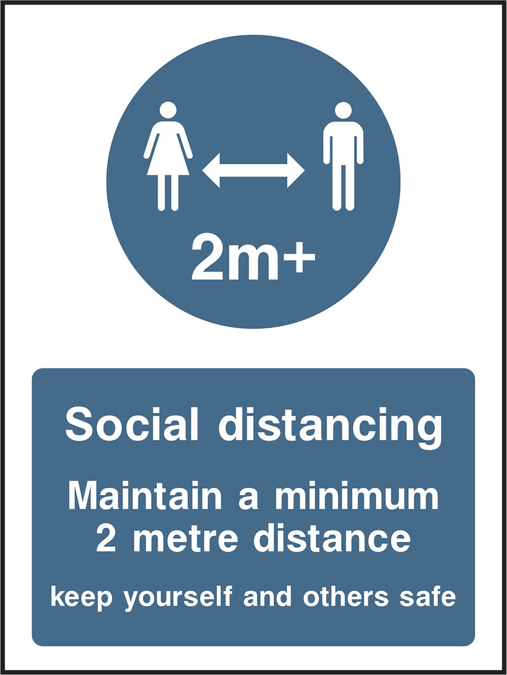 Signage: Social Distancing 2M+ (COVI0006)