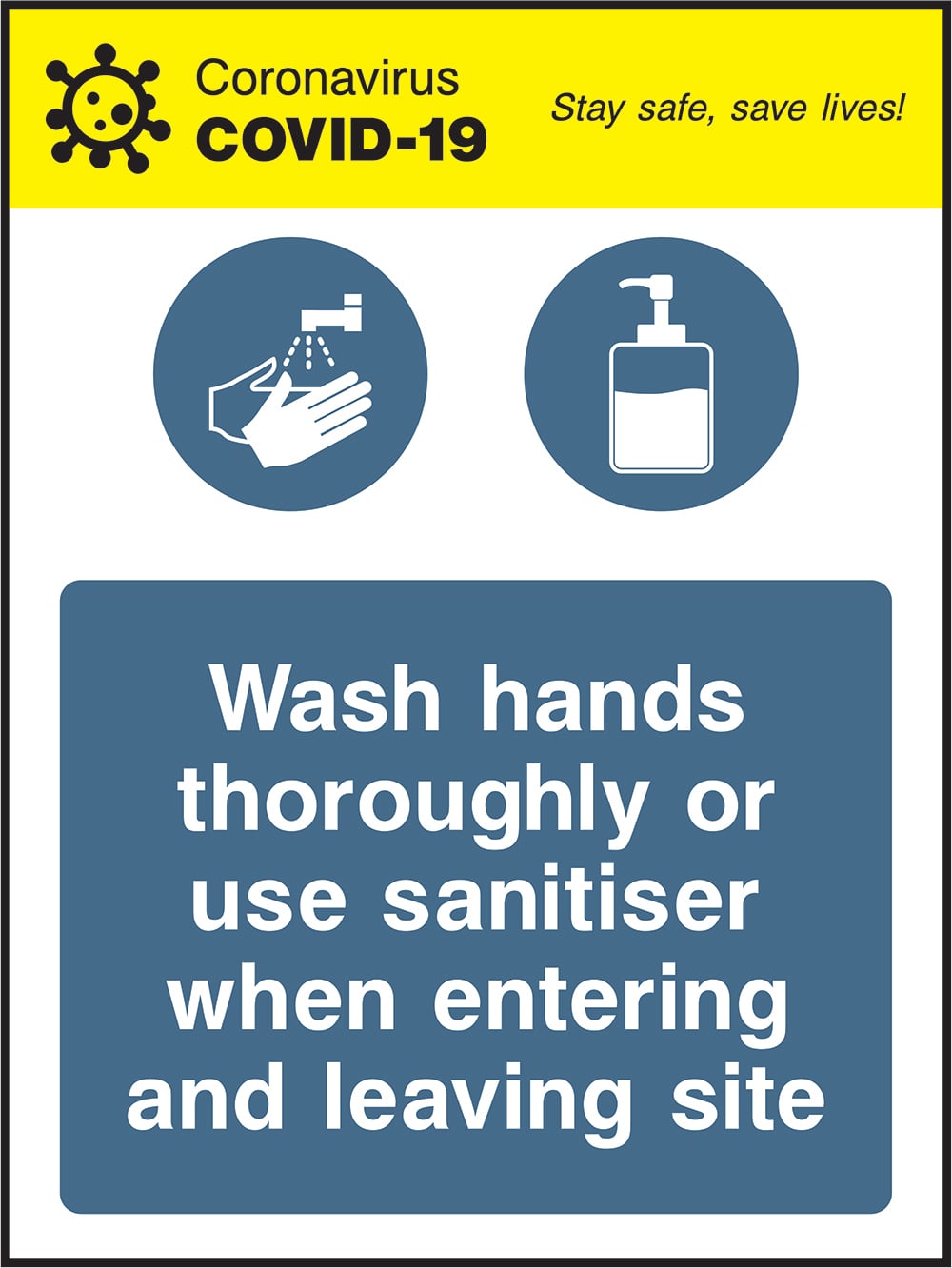 Signage: Wash Hands Or Use Sanitiser (COVI0028)