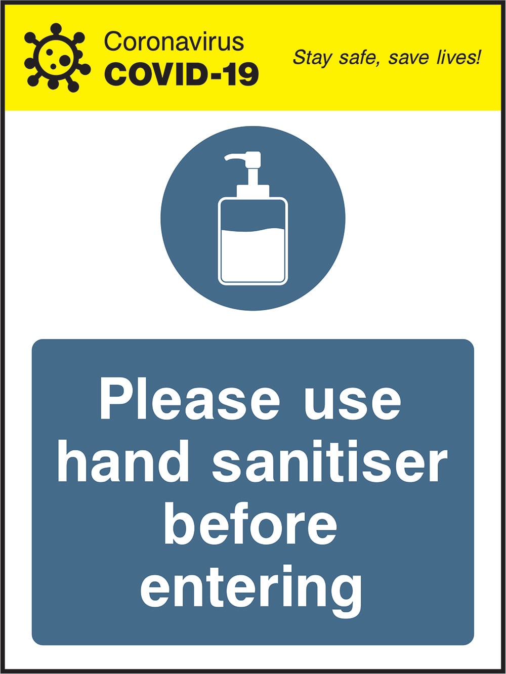 Signage: Use Hand Sanitiser Before Entering (COVI0033)