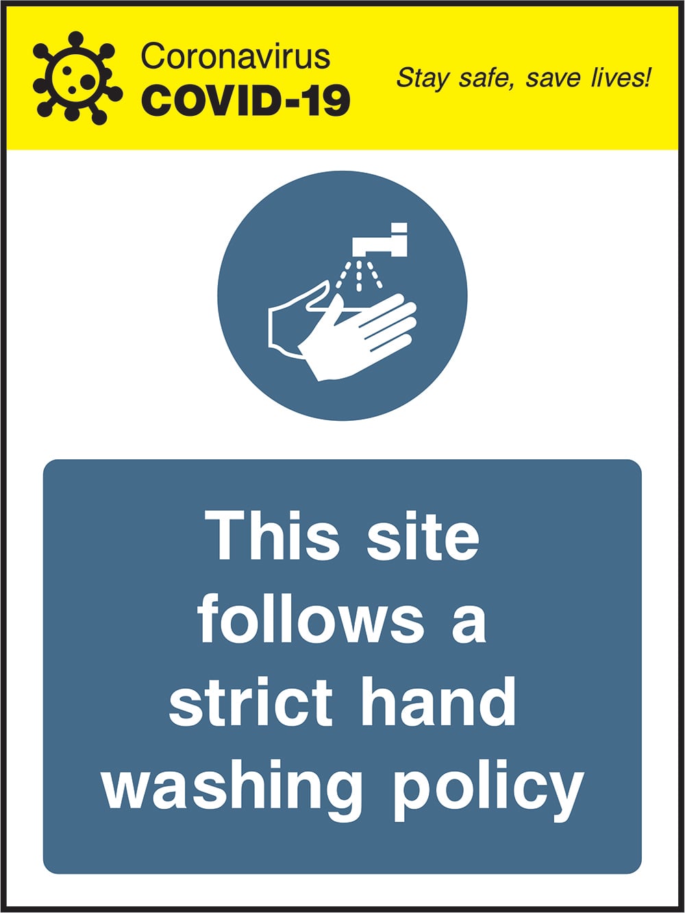 Signage: Hand Washing Policy (COVI0041)