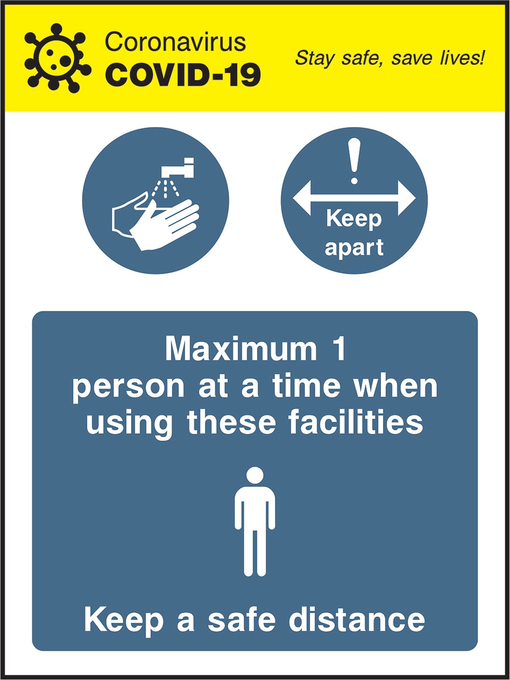 Signage: Maximum 1 Person (COVI0045)