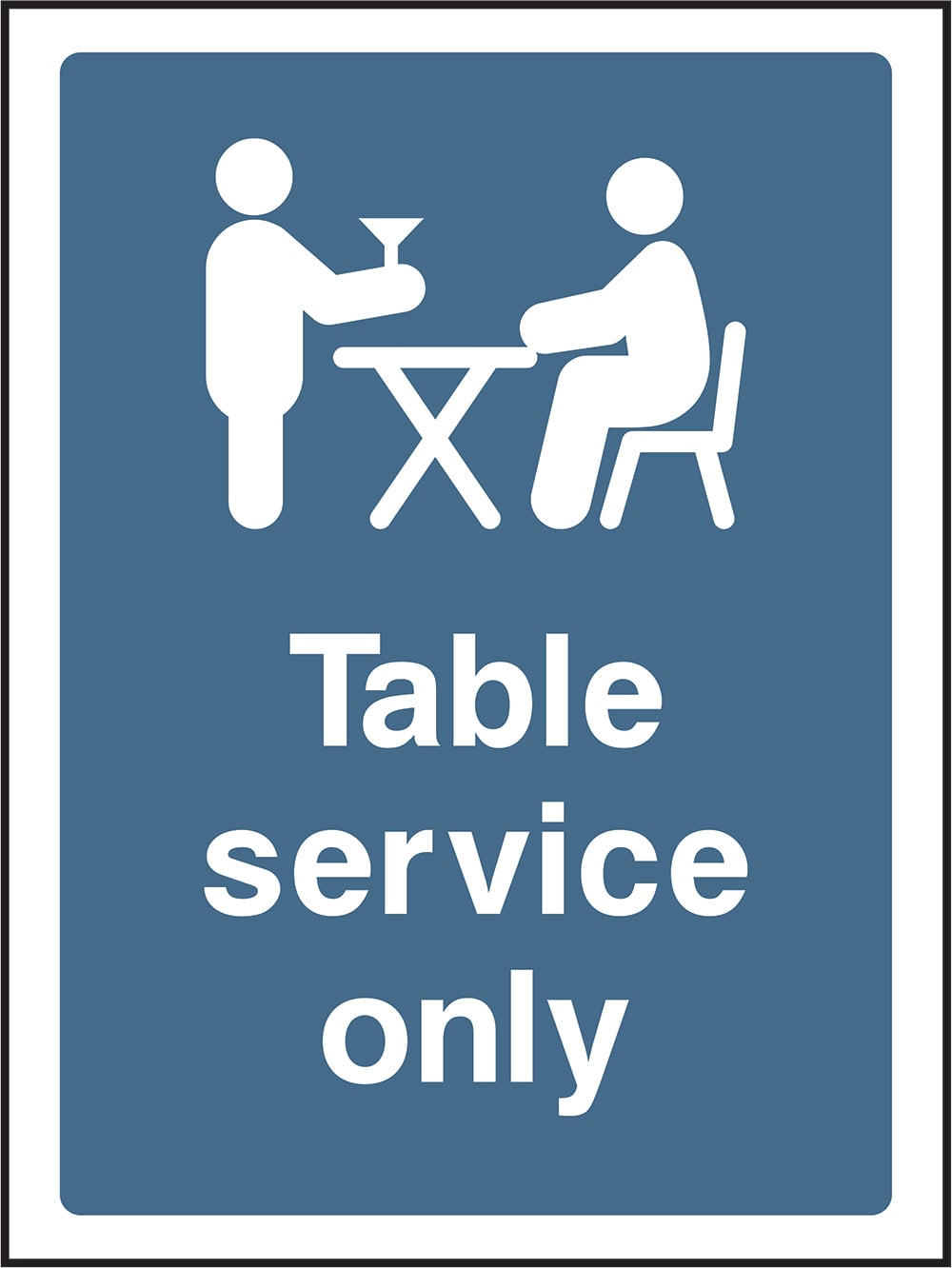 Signage: Table Service Only (COVI0051)