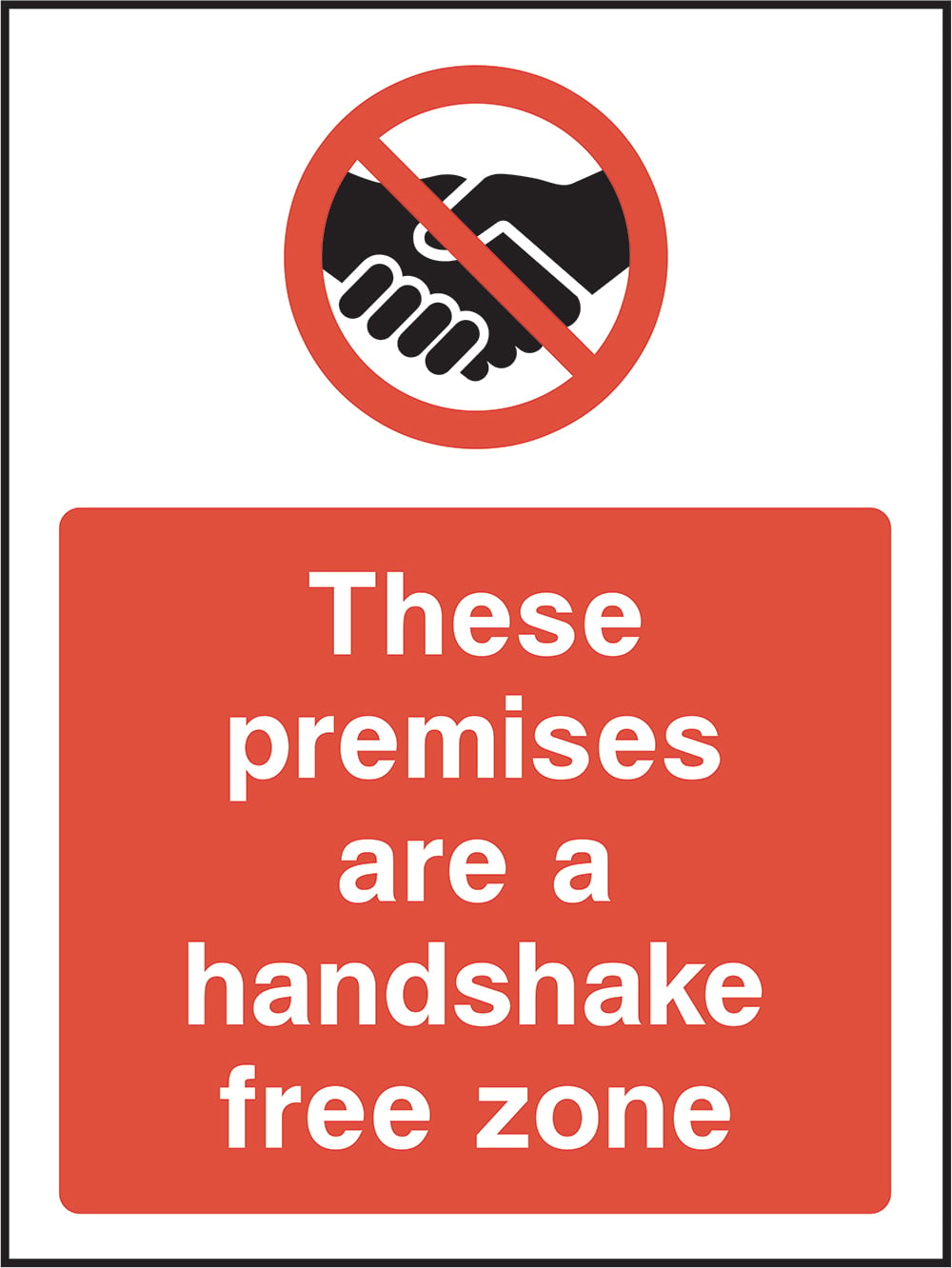Signage: Handshake Free Zone (COVI0064)