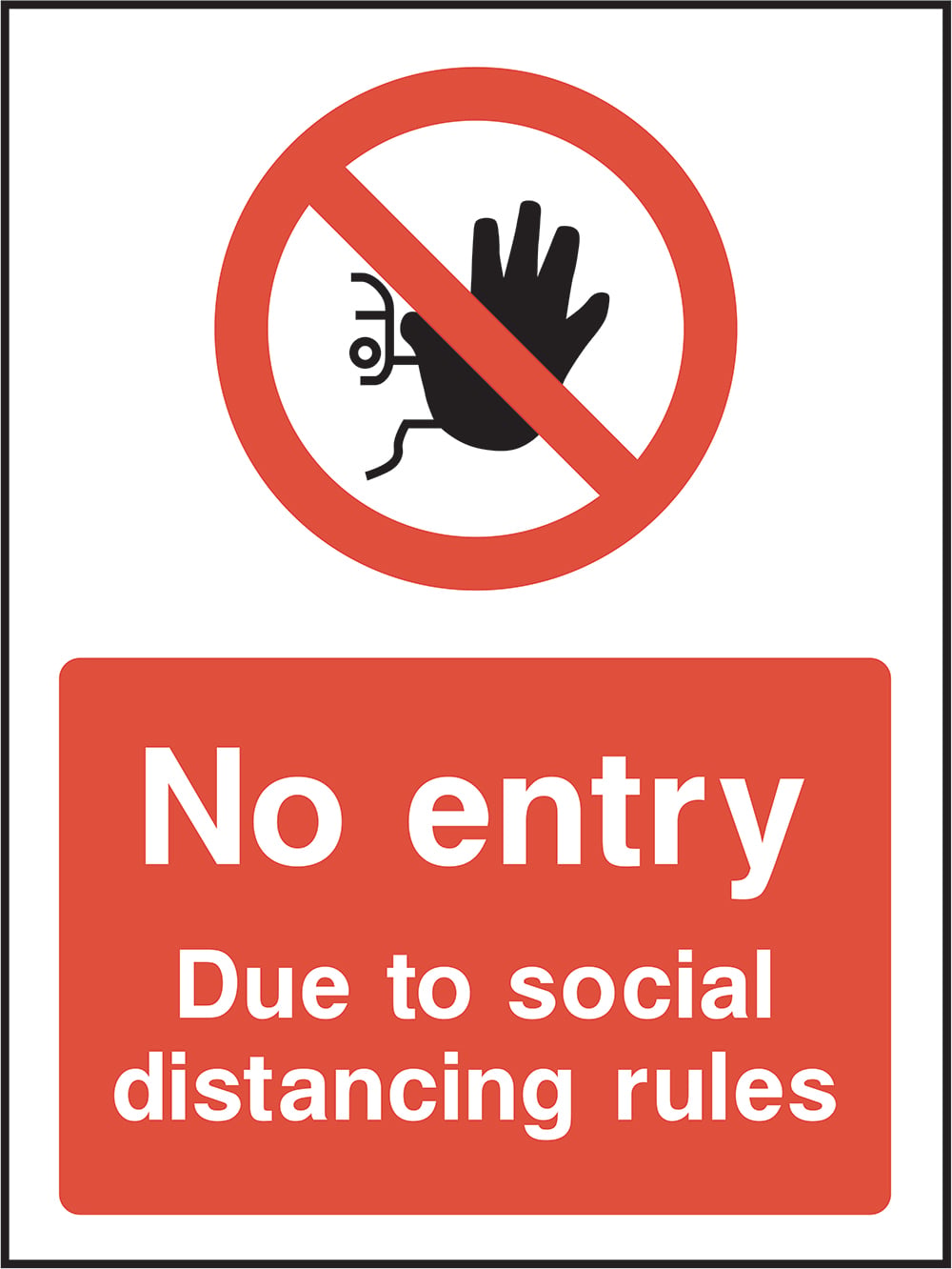 Signage: No Entry Social Distancing (COVI0065)