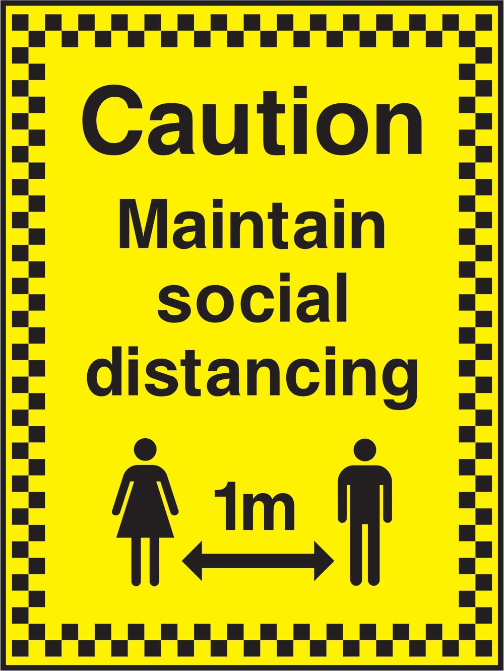 Signage: Maintain Social Distancing 1M (COVI0066)