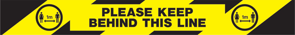 Signage: Please Keep Behind This Line (COVI0072)