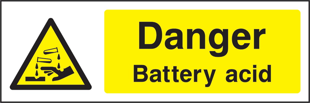 Signage: Danger Battery Acid (CHEM0005)