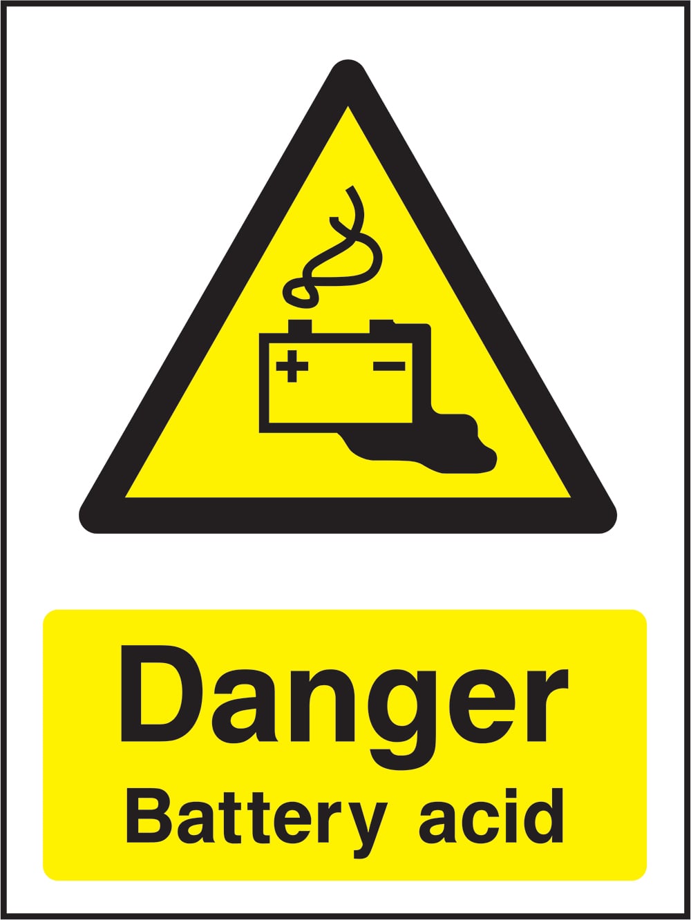 Signage: Danger Battery Acid (CHEM0054)