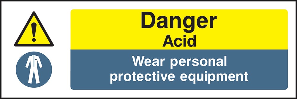 Signage: Danger Acid PPE Required (CHEM0093)