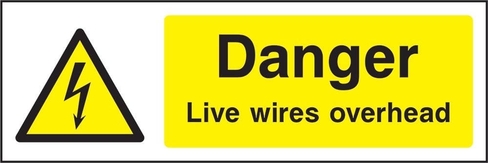 Signage: Danger Live Wires Overhead (ELEC1_0018)