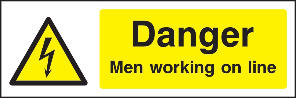 Signage: Danger Men Working On Line (ELEC1_0023)