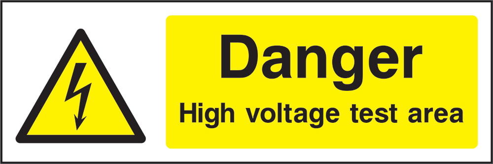 Signage: Danger High Voltage Test Area (ELEC1_0025)