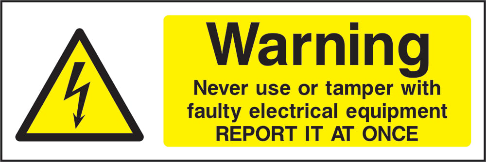 Signage: Warning Faulty Electrical Equipment (ELEC1_0030)