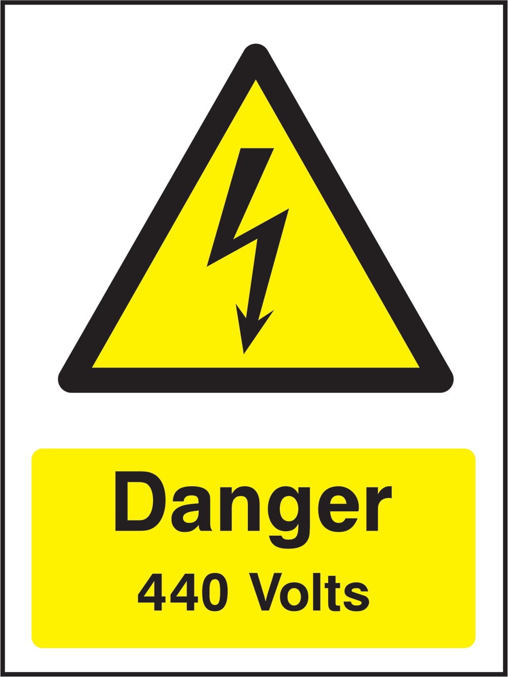 Signage: Danger 440 Volts (ELEC1_0037)