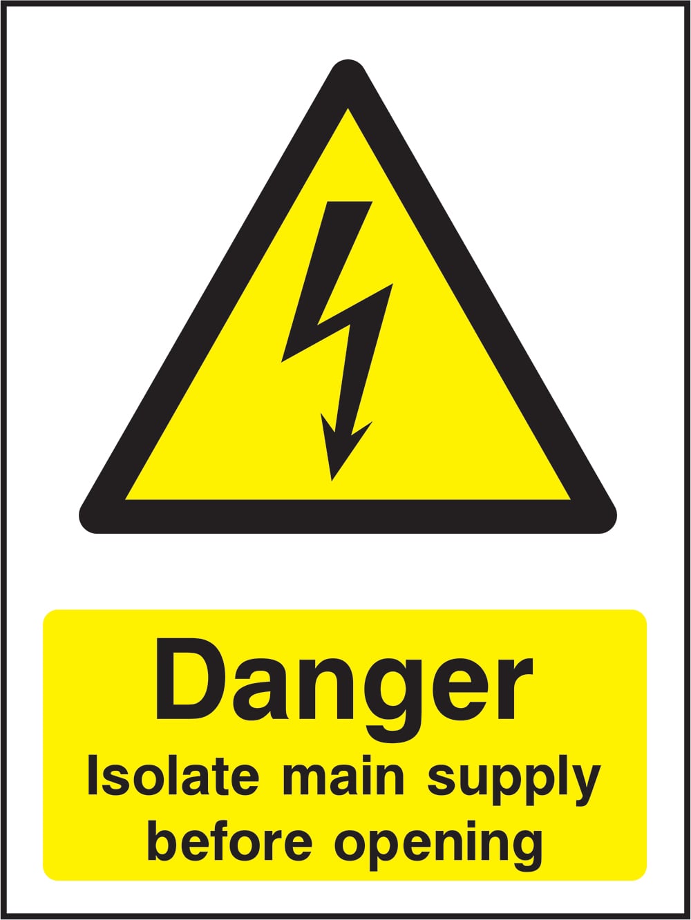 Signage: Danger Isolate Main Supply (ELEC1_0040)