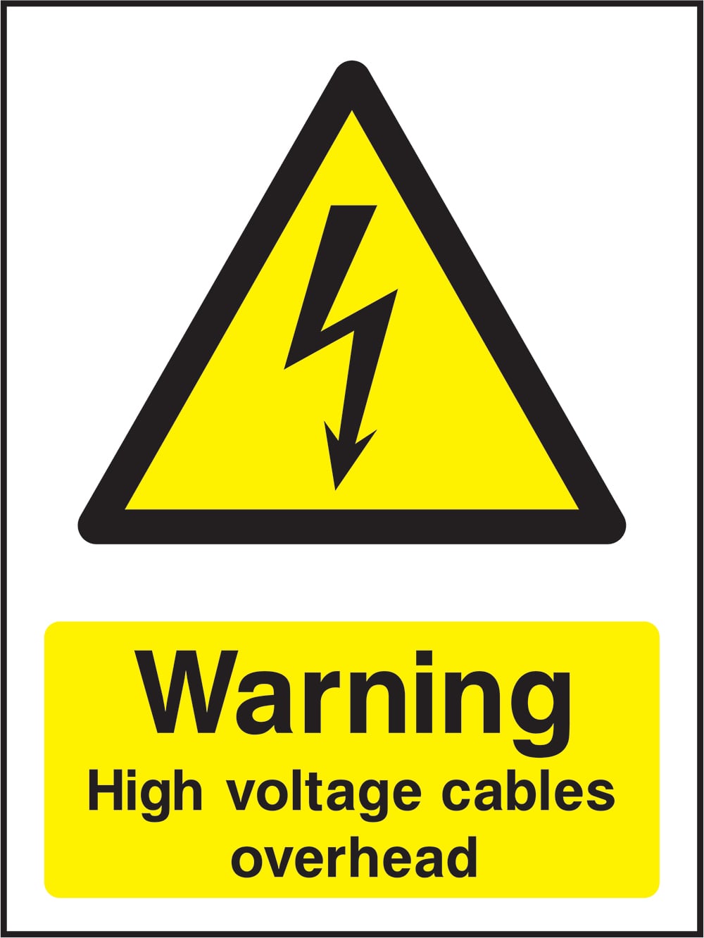 Signage: Warning High Voltage Cables Overhead (ELEC1_0042)