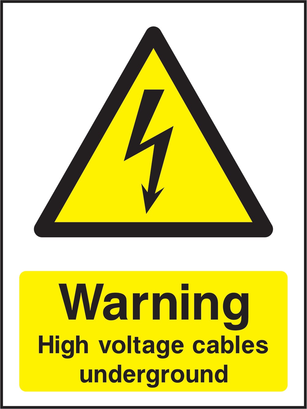 Signage: Warning High Voltage Cables Underground (ELEC1_0043)