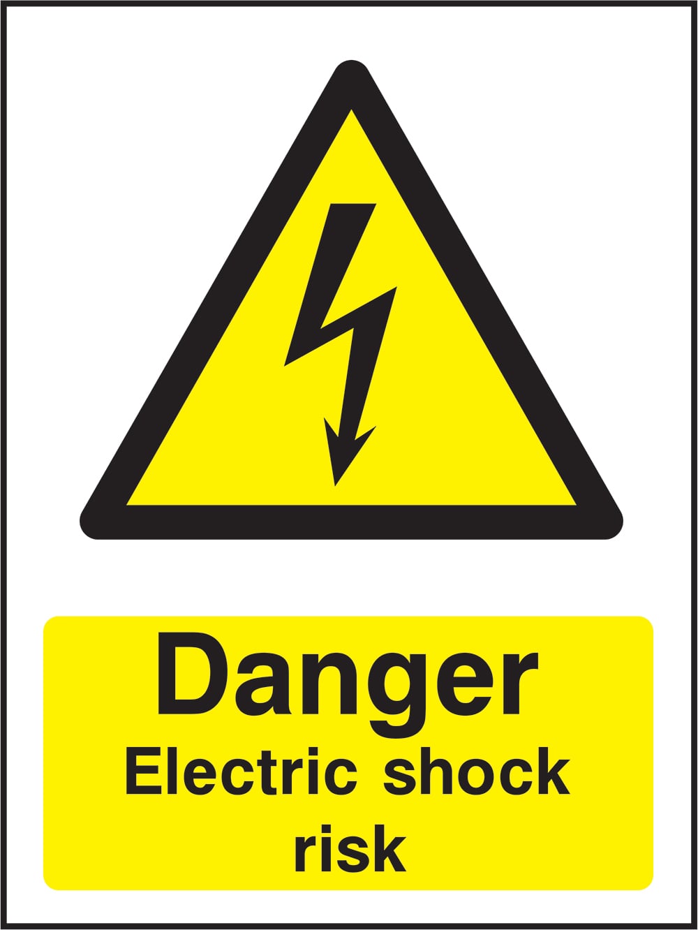 Signage: Danger Electric Shock Risk (ELEC1_0046)
