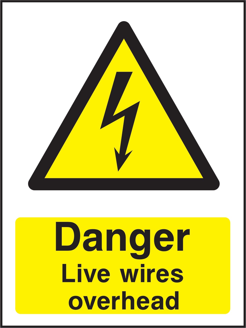 Signage: Danger Live Wires Overhead (ELEC1_0050)
