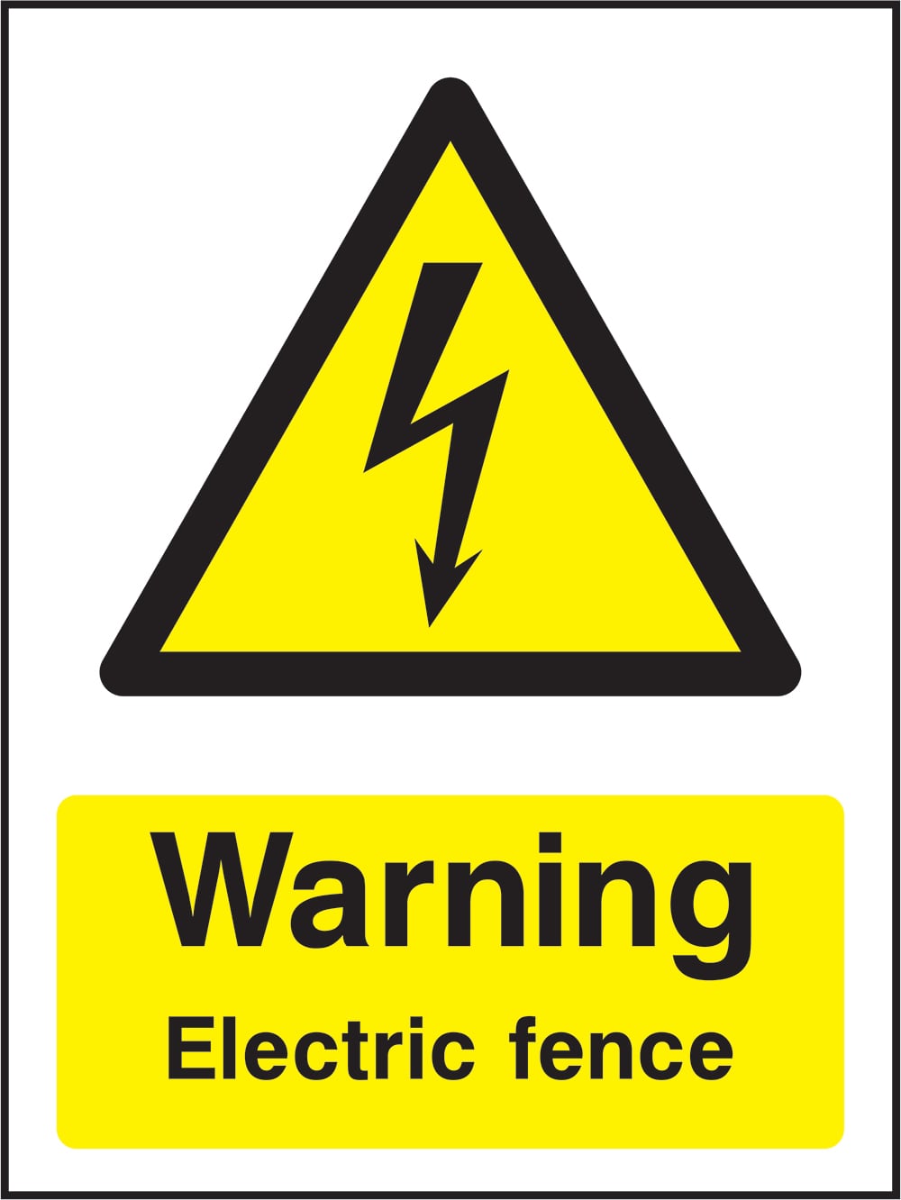 Signage: Warning Electric Fence (ELEC1_0053)