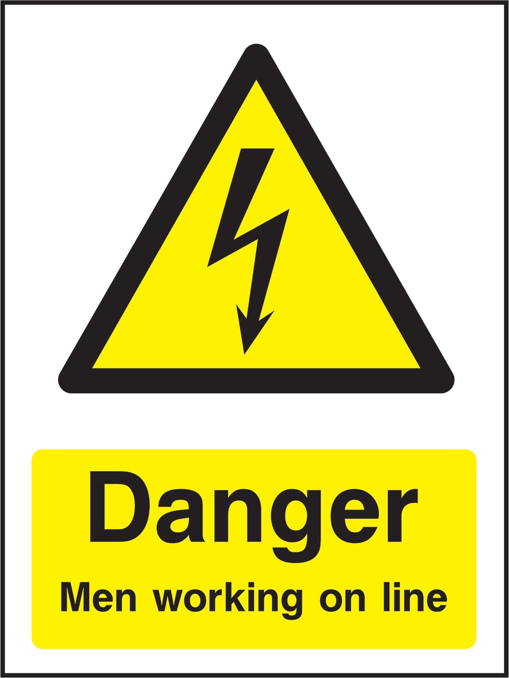 Signage: Danger Men Working On Line (ELEC1_0055)