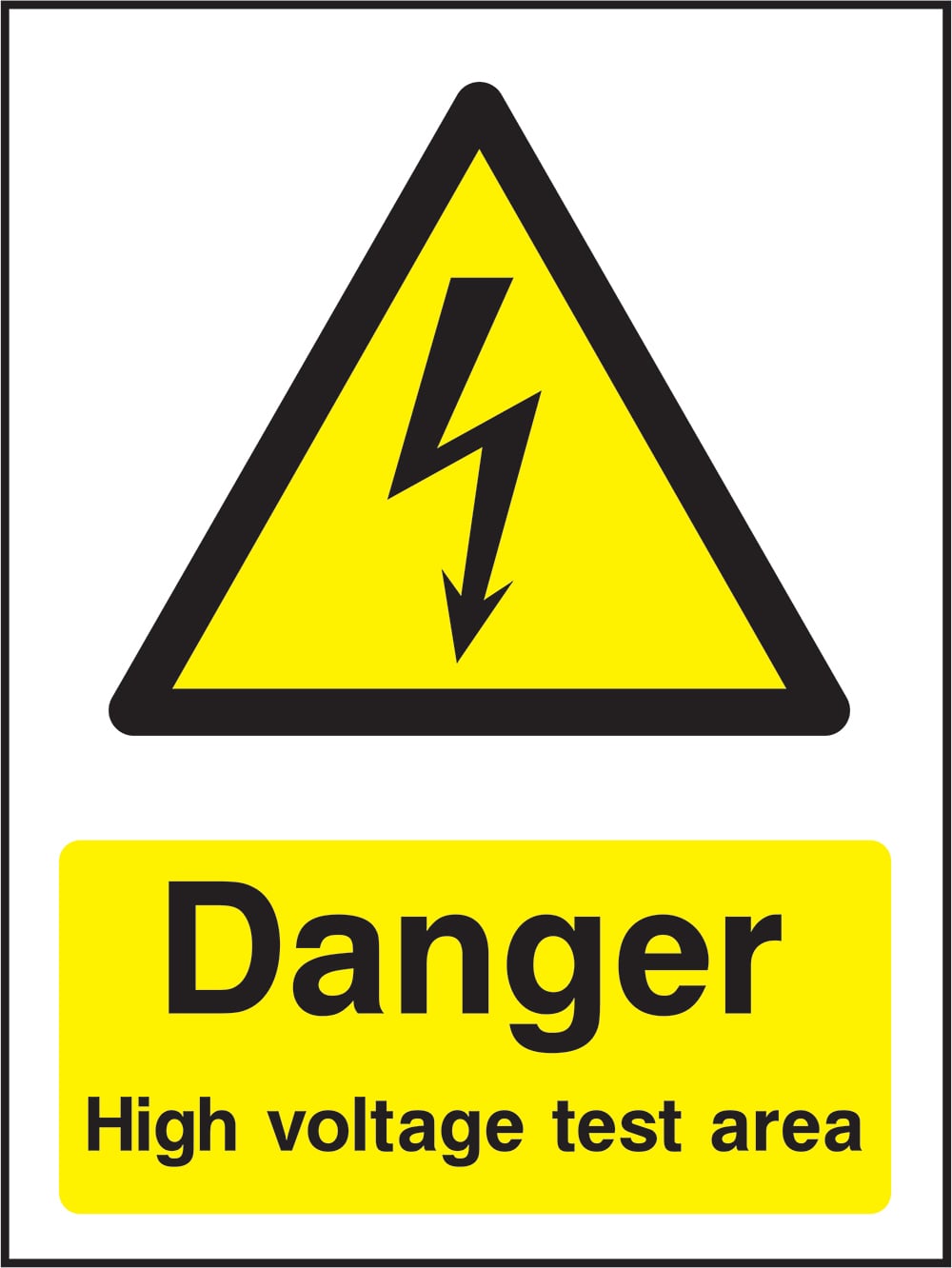 Signage: Danger High Voltage Test Area (ELEC1_0057)