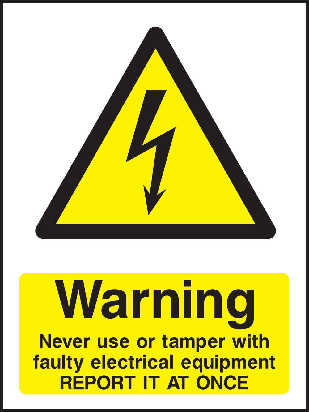 Signage: Warning Faulty Electrical Equipment (ELEC1_0062)