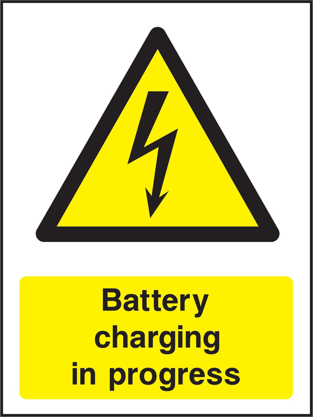 Signage: Battery Charging in Progress (ELEC1_0063)