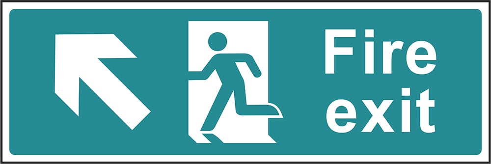 Signage: Fire Exit Left Up (EMER0001)