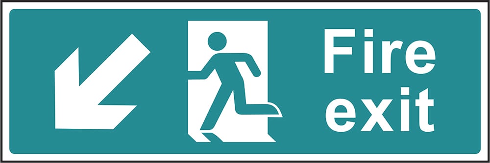 Signage: Fire Exit Down Left (EMER0005)