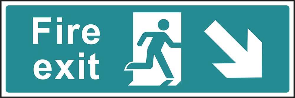Signage: Fire Exit Down Right (EMER0006)