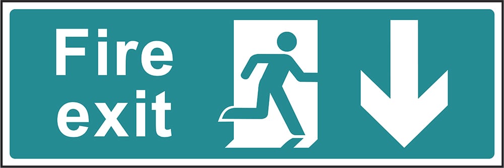 Signage: Fire Exit Down (EMER0008)